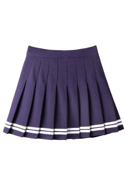 Navy Blue High-Waist Mini Skirt - Y2K Summer, 90s Fashion, Grunge, Retro, Preppy Sailor