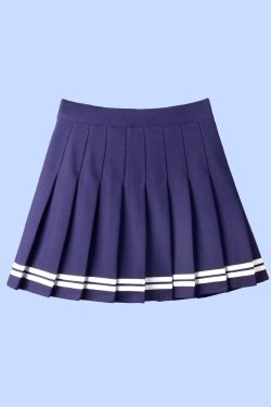 Navy Blue High-Waist Mini Skirt - Y2K Summer, 90s Fashion, Grunge, Retro, Preppy Sailor