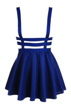 Navy Blue Suspender Skirt - Y2K Summer, 90s Grunge, Retro Goth, Y2K Party & Club Outfits