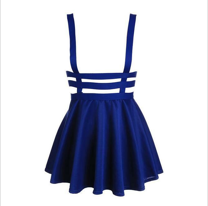 Navy Blue Suspender Skirt - Y2K Summer, 90s Grunge, Retro Goth, Y2K Party & Club Outfits