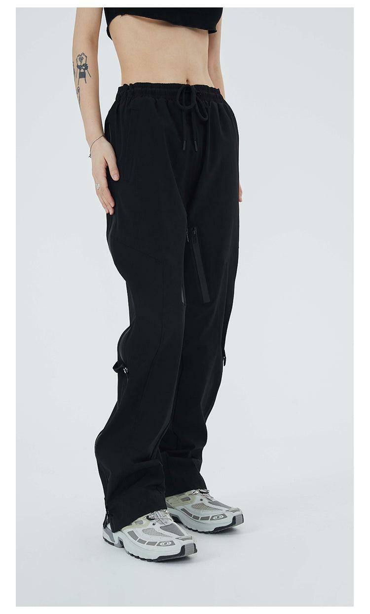 NECOYEP Nylon Cargo Pants - Y2K Summer Grunge, 90s Retro Style, Y2K Club & Party Outfits