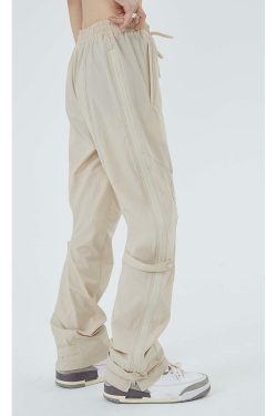 NECOYEP Nylon Cargo Pants - Y2K Summer Grunge, 90s Retro Style, Y2K Club & Party Outfits