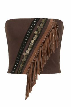 Neha Ethnic Embellished Tube Top - Y2K Summer, 90s Grunge, Retro Party, Pastel Goth Fashion