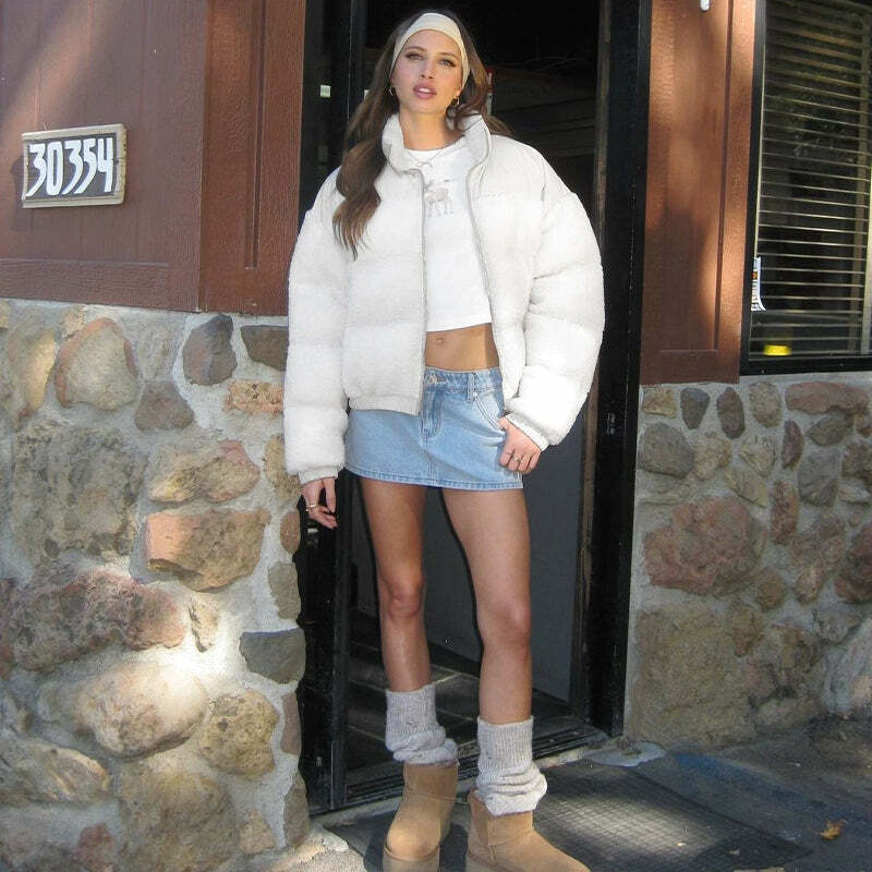 Nell Puffer Jacket - Y2K Summer & 90s Grunge Fashion, Retro Style, Y2K Club & Party Outfits