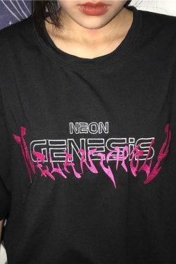 Neon Genesis Shirt - Y2K Summer Grunge, 90s Retro, Pastel Goth, Y2K Club & Party Outfits