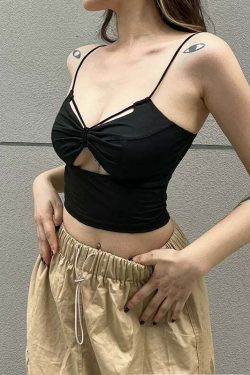Nesli Strappy Crop Top - Y2K Summer, 90s Fashion, Grunge, Retro, Pastel Goth, Y2K