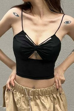 Nesli Strappy Crop Top - Y2K Summer, 90s Fashion, Grunge, Retro, Pastel Goth, Y2K