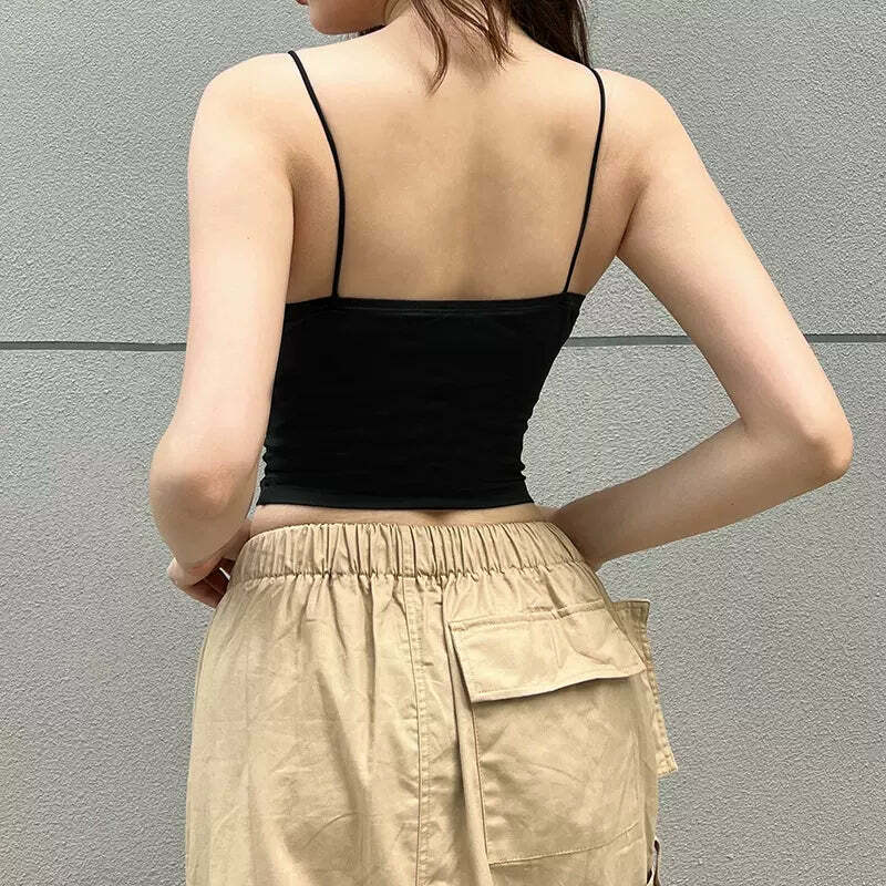 Nesli Strappy Crop Top - Y2K Summer, 90s Fashion, Grunge, Retro, Pastel Goth, Y2K