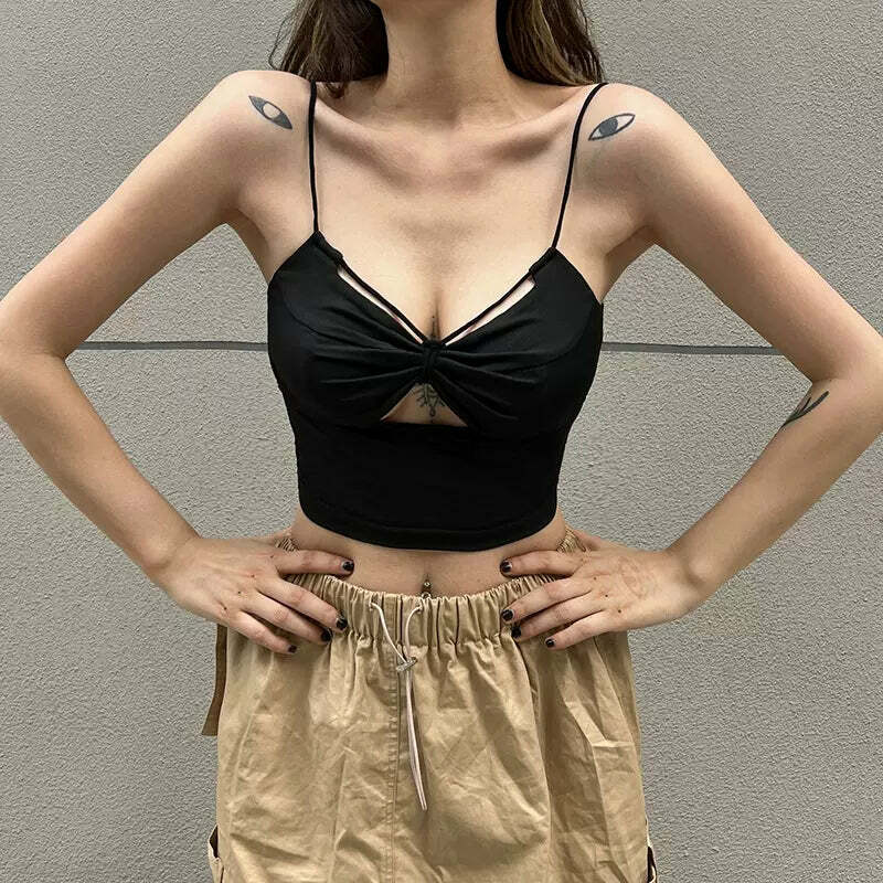 Nesli Strappy Crop Top - Y2K Summer, 90s Fashion, Grunge, Retro, Pastel Goth, Y2K