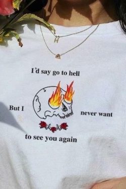 Never See You Again T-Shirt ?? - Y2K Summer, 90s Grunge, Retro Goth, Baby Tees, Y2