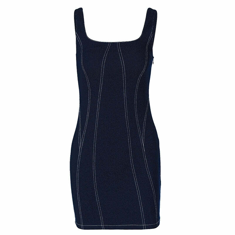Niana Denim Mini Dress - Y2K Summer Outfit, 90s Fashion, Grunge, Retro Style, Y2K Party Look