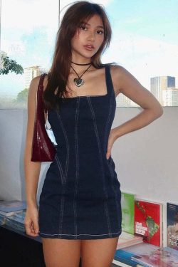 Niana Denim Mini Dress - Y2K Summer Outfit, 90s Fashion, Grunge, Retro Style, Y2K Party Look