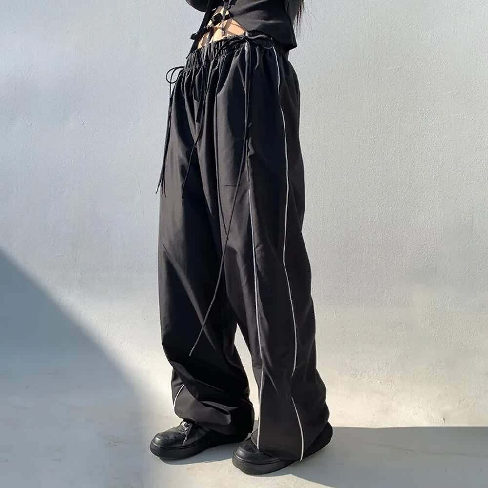 Nightfall Drawstring Gothic Pants - Y2K Grunge, 90s Fashion, Retro Style, Y2K Summer Outfits