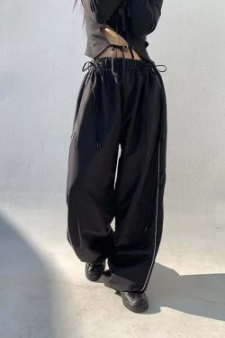 Nightfall Drawstring Gothic Pants - Y2K Grunge, 90s Fashion, Retro Style, Y2K Summer Outfits