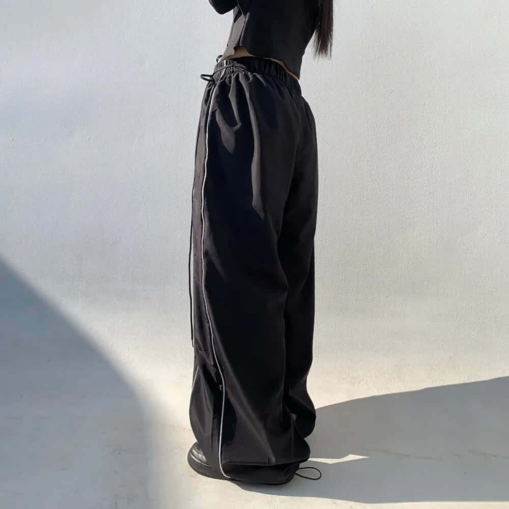 Nightfall Drawstring Gothic Pants - Y2K Grunge, 90s Fashion, Retro Style, Y2K Summer Outfits