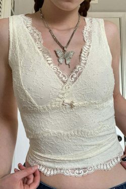Niki Lace Tank Top - Y2K Summer Grunge, 90s Fashion, Retro Style, Baby Tees, Y2K Club Out