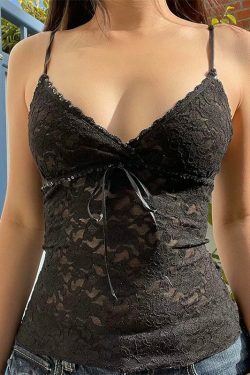 Nimrat Lace Tank Top - Y2K Summer Grunge, 90s Retro, Pastel Goth, Y2K Party & Club Out