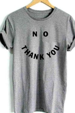 No Thank You T-Shirt - Y2K Summer Grunge, 90s Retro, Pastel Goth, Hip Hop Fashion