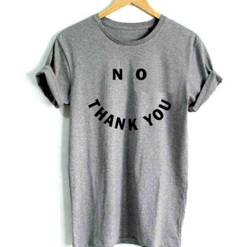 No Thank You T-Shirt - Y2K Summer Grunge, 90s Retro, Pastel Goth, Hip Hop Fashion