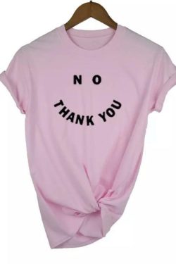 No Thank You T-Shirt - Y2K Summer Grunge, 90s Retro, Pastel Goth, Hip Hop Fashion