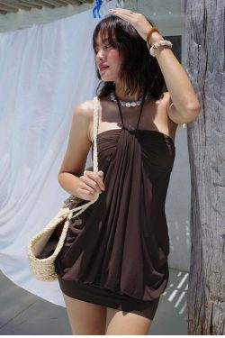 Noemie Halter Mini Dress - Y2K Summer Outfit, 90s Fashion, Grunge, Retro Style, Y2K Party Look