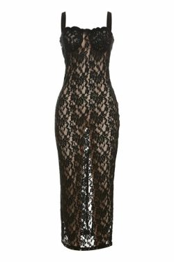 Noni Lace Maxi Dress - Y2K Summer Outfit, 90s Grunge Fashion, Retro Style, Pastel Goth Vibes