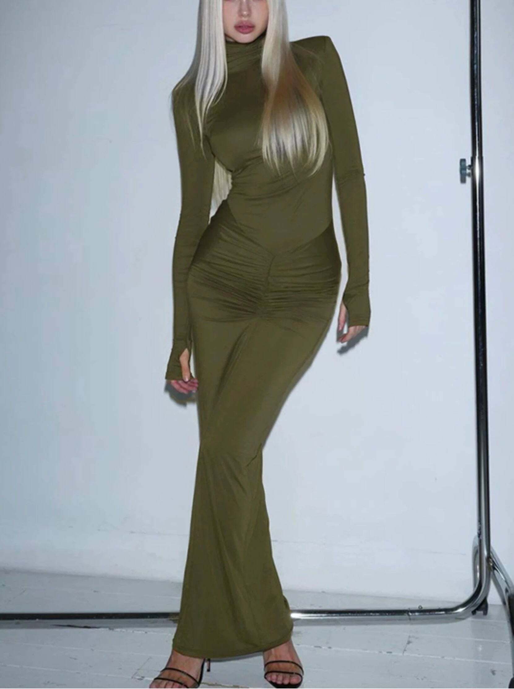 Noor Long Sleeve Maxi Dress - Y2K Summer, 90s Grunge, Retro Style, Y2K Party & Club Outfits