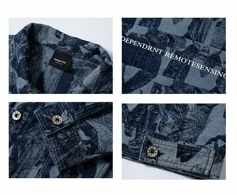 NOSAW 'ANCIENT' Denim Jacket - Y2K Summer Grunge, 90s Retro, Gothic Y2K, Y2K