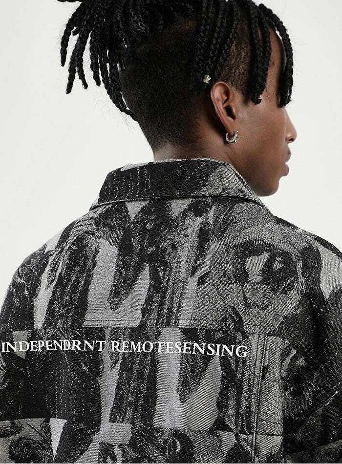 NOSAW 'ANCIENT' Denim Jacket - Y2K Summer Grunge, 90s Retro, Gothic Y2K, Y2K