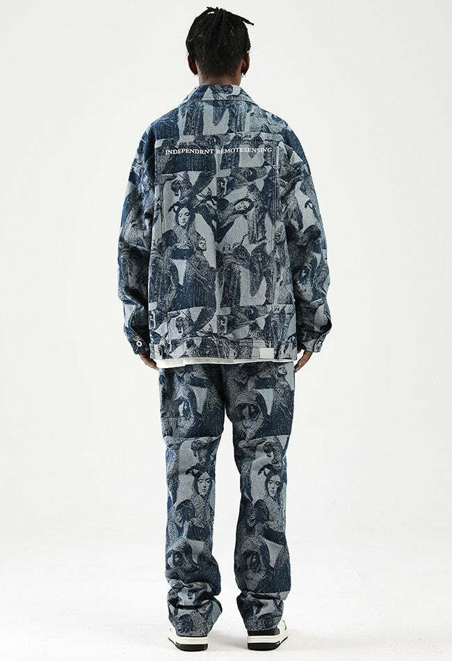 NOSAW 'ANCIENT' Denim Jacket - Y2K Summer Grunge, 90s Retro, Gothic Y2K, Y2K
