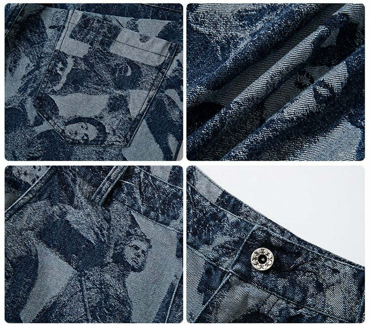 NOSAW 'ANCIENT' Denim Jeans - Y2K Grunge, 90s Retro, Summer Outfits, Hip Hop Fashion