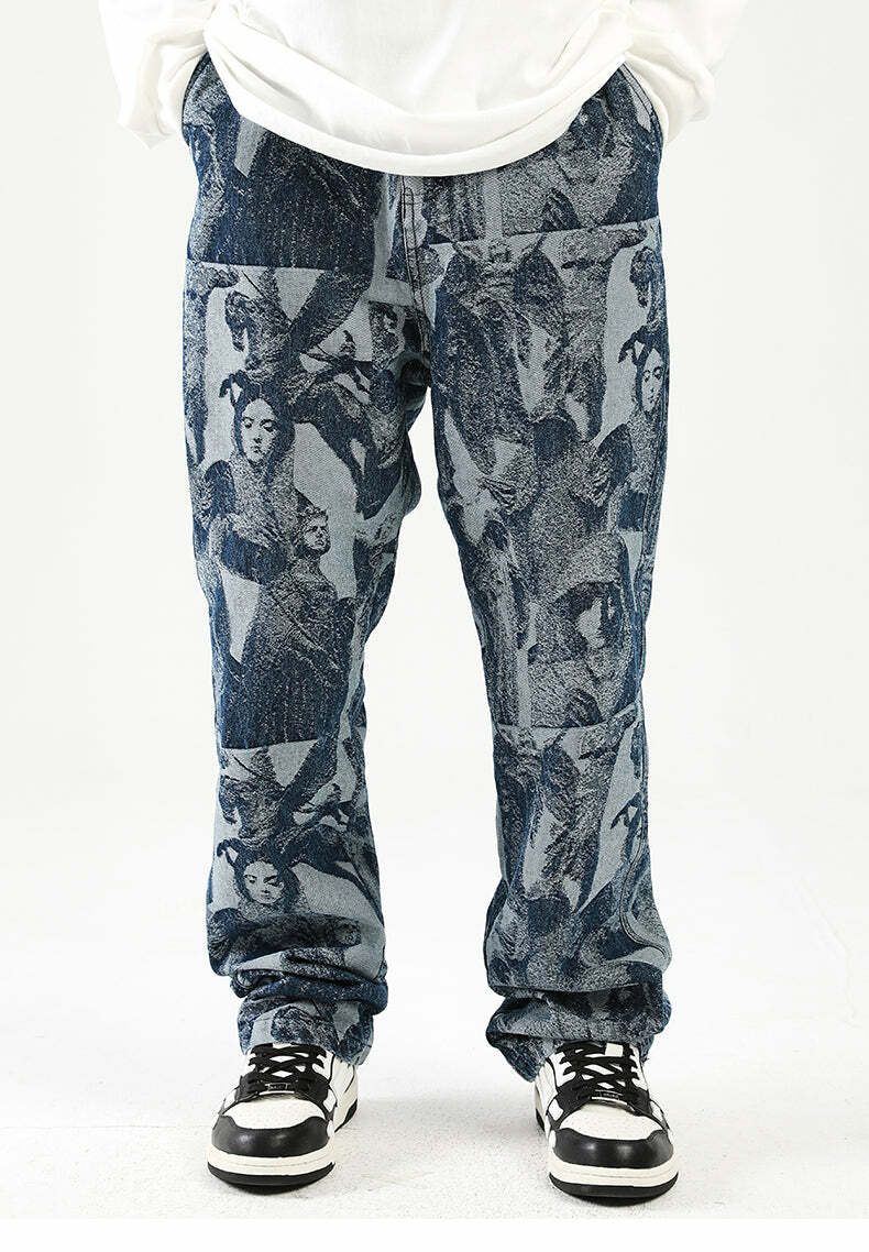 NOSAW 'ANCIENT' Denim Jeans - Y2K Grunge, 90s Retro, Summer Y2K Outfits, Y2