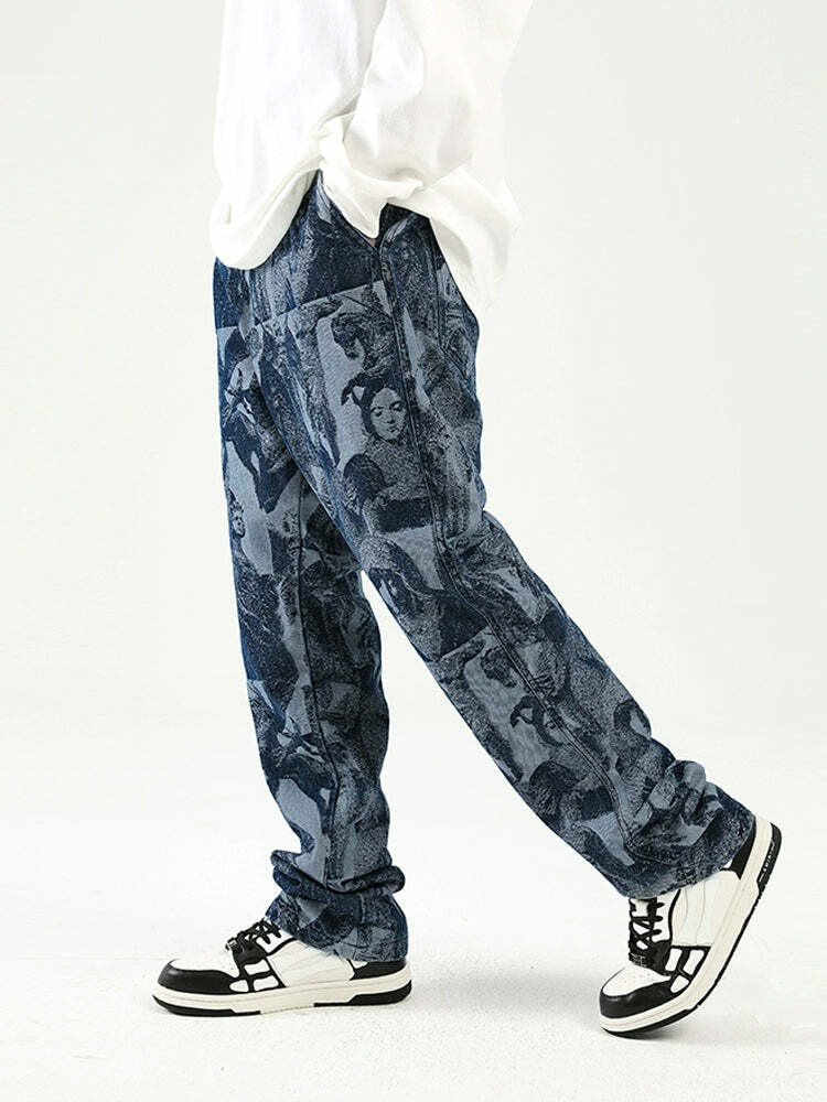 NOSAW 'ANCIENT' Denim Jeans - Y2K Grunge, 90s Retro, Summer Y2K Outfits, Y2