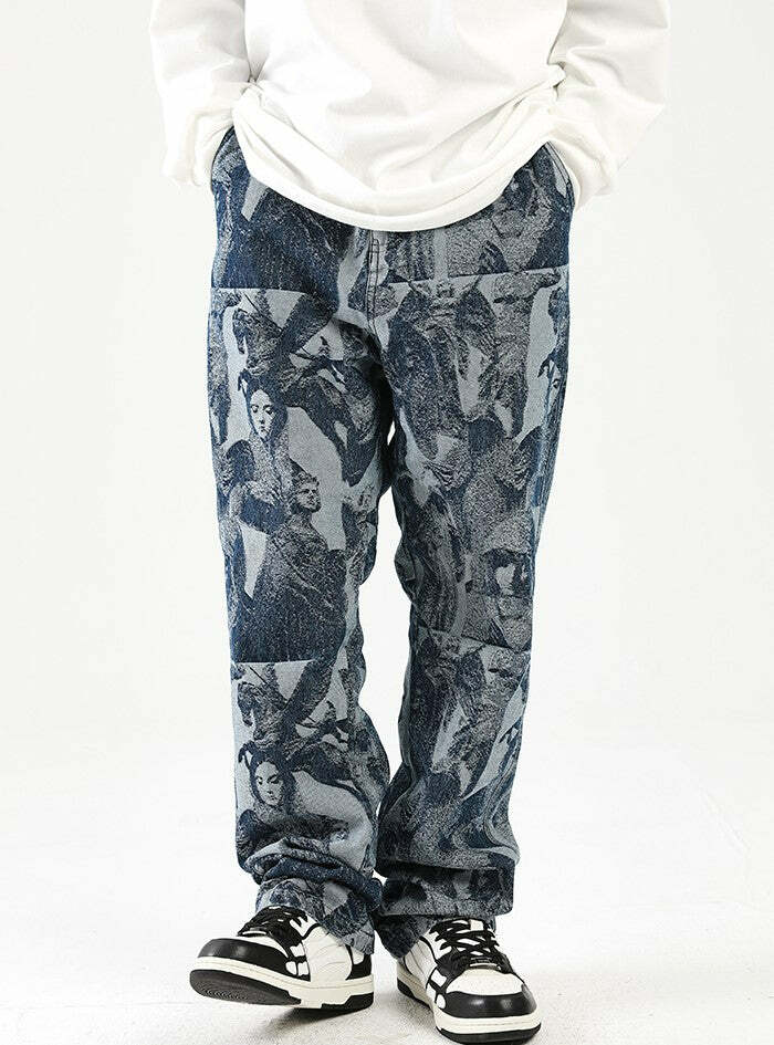 NOSAW 'ANCIENT' Denim Jeans - Y2K Grunge, 90s Retro, Summer Y2K Outfits, Y2
