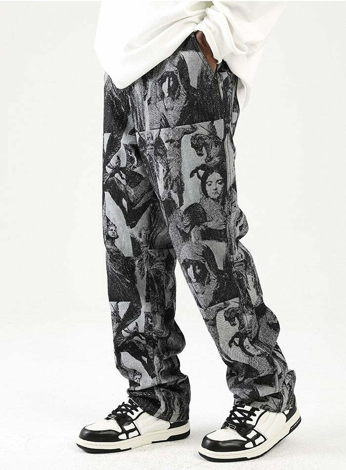 NOSAW 'ANCIENT' Denim Jeans - Y2K Grunge, 90s Retro, Summer Y2K Outfits, Y2