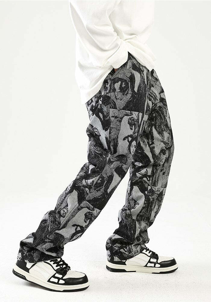 NOSAW 'ANCIENT' Denim Jeans - Y2K Grunge, 90s Retro, Summer Y2K Outfits, Y2