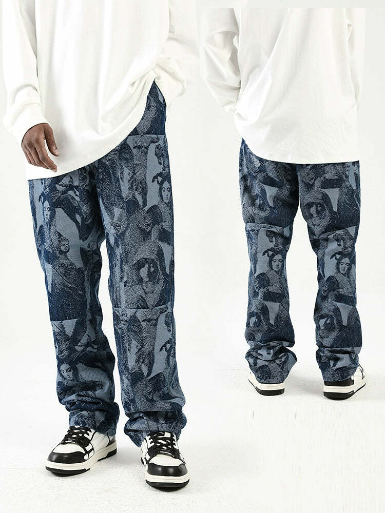 NOSAW 'ANCIENT' Denim Jeans - Y2K Grunge, 90s Retro, Summer Y2K Outfits, Y2