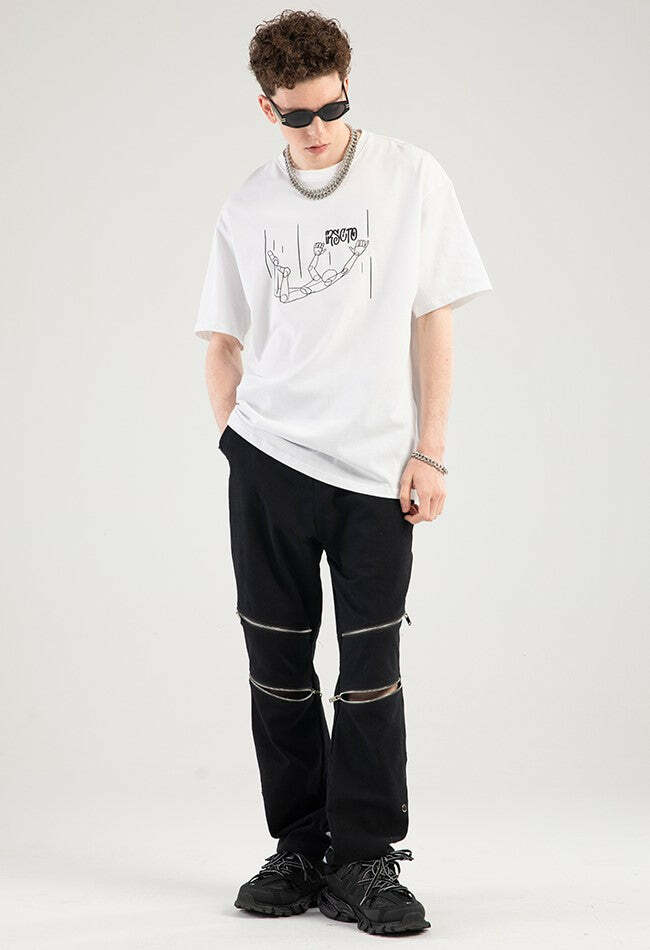 NOSAW 'Free Fall' Tee - Y2K Summer Grunge, 90s Retro, Baby Tees, Y2K Club & Party
