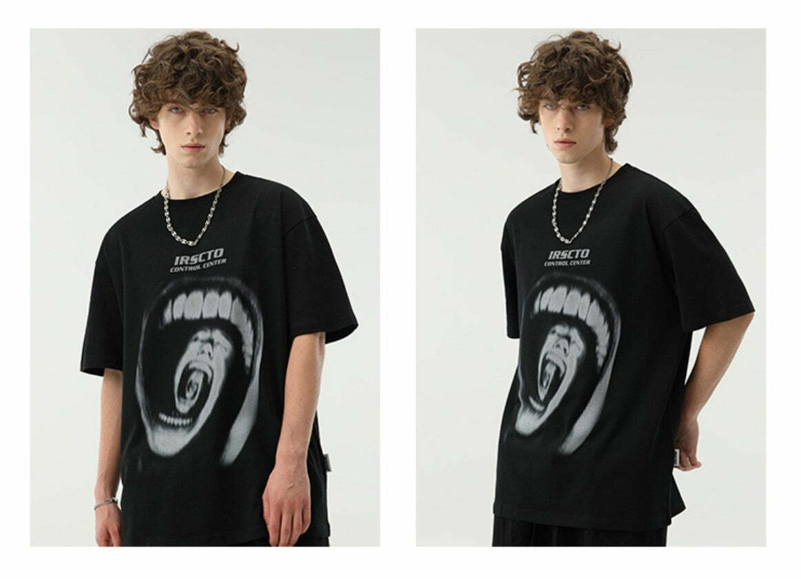 NOSAW 'Mouth Trap' Tee - Y2K Summer Grunge, 90s Retro, Baby Tees, Y2K Club &