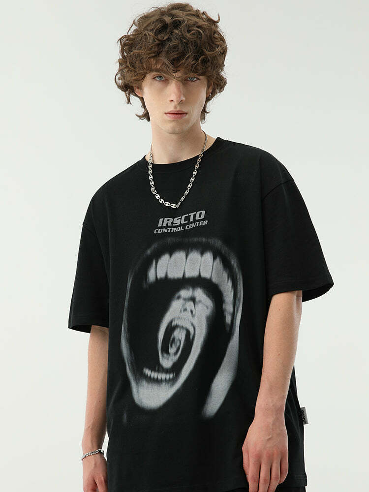 NOSAW 'Mouth Trap' Tee - Y2K Summer Grunge, 90s Retro, Baby Tees, Y2K Club &