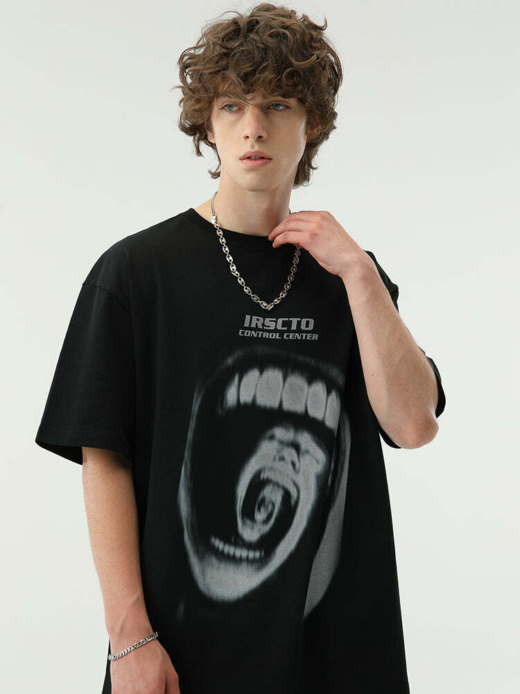 NOSAW 'Mouth Trap' Tee - Y2K Summer Grunge, 90s Retro, Baby Tees, Y2K Club &