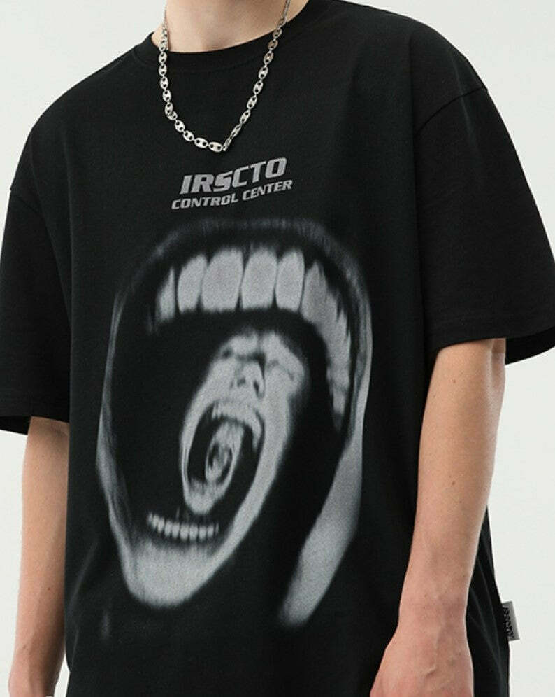 NOSAW 'Mouth Trap' Tee - Y2K Summer Grunge, 90s Retro, Baby Tees, Y2K Club &