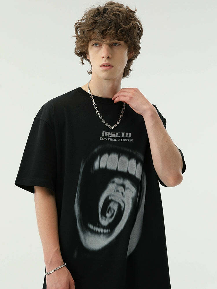 NOSAW 'Mouth Trap' Tee - Y2K Summer Grunge, 90s Retro, Baby Tees, Y2K Club &