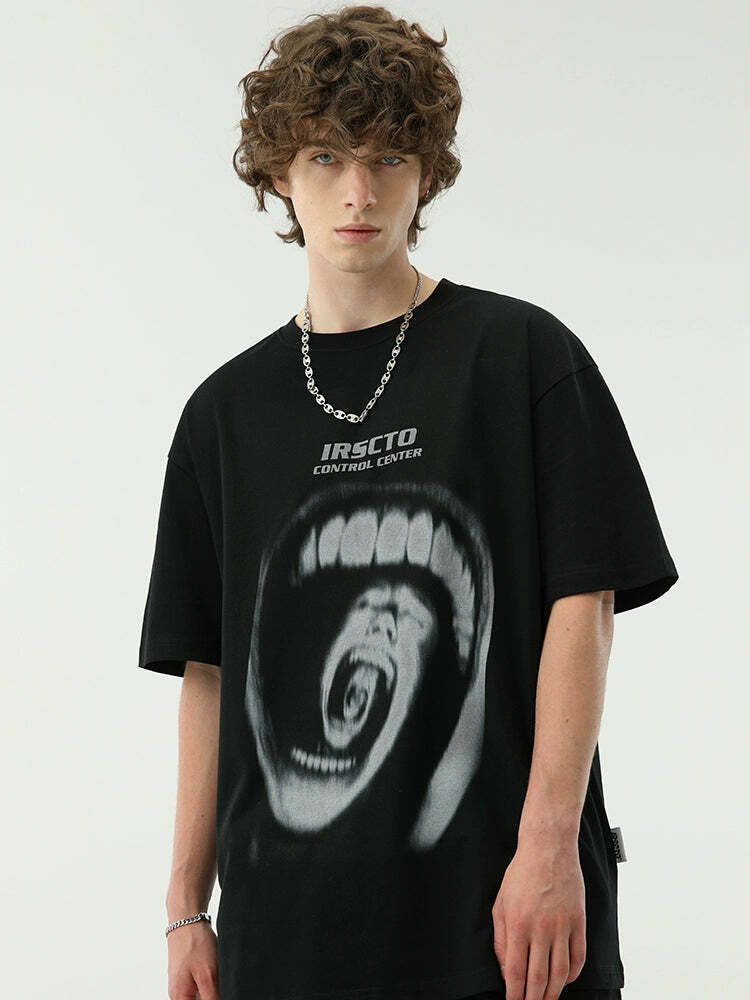 NOSAW 'Mouth Trap' Tee - Y2K Summer Grunge, 90s Retro, Baby Tees, Y2K Club &