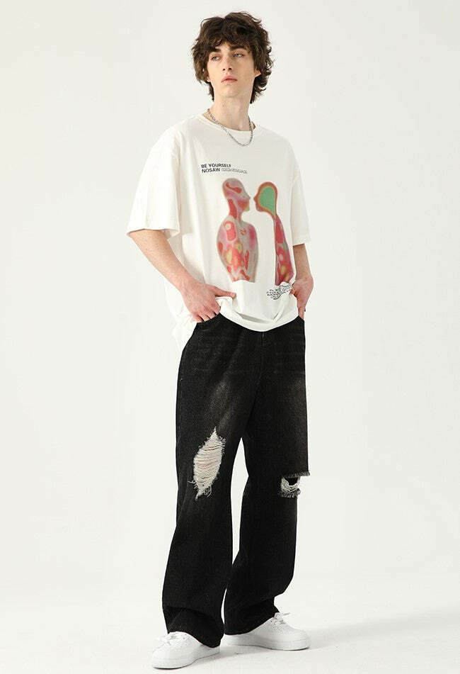 NOSAW 'Thermal Touch' Tee - Y2K Summer Grunge, 90s Retro, Pastel Goth, Y2K Club &