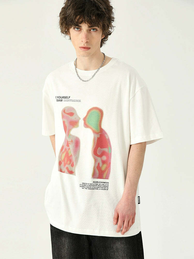 NOSAW 'Thermal Touch' Tee - Y2K Summer Grunge, 90s Retro, Pastel Goth, Y2K Club &