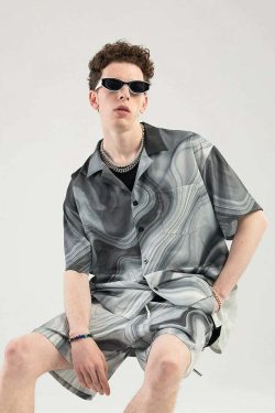 NOSAW Marble Shorts - Y2K Summer Grunge, 90s Retro, Pastel Goth, Y2K Party & Club Outfits
