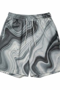 NOSAW Marble Shorts - Y2K Summer Grunge, 90s Retro, Pastel Goth, Y2K Party & Club Outfits