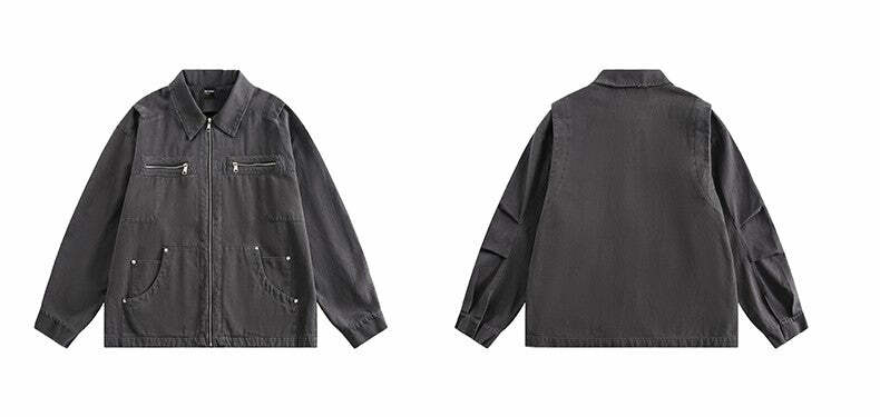 NOSAW Multi-Pocket Paneled Jacket - Y2K Grunge, 90s Fashion, Retro Style, Summer Y2K Outfits