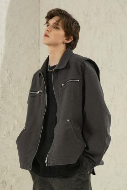 NOSAW Multi-Pocket Paneled Jacket - Y2K Grunge, 90s Fashion, Retro Style, Summer Y2K Outfits